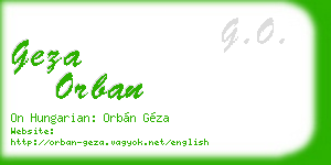 geza orban business card