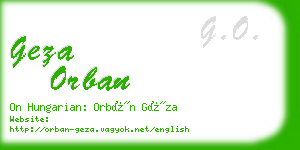 geza orban business card